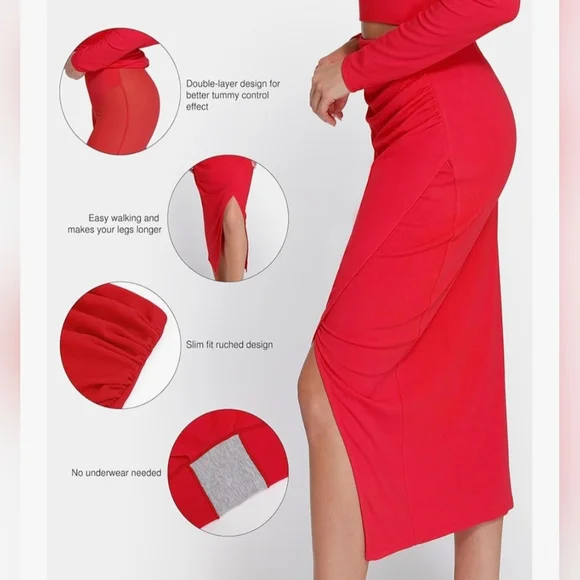 SOLD Popilush Shapewear Midi Skirt #868 - Picture 7 of 10